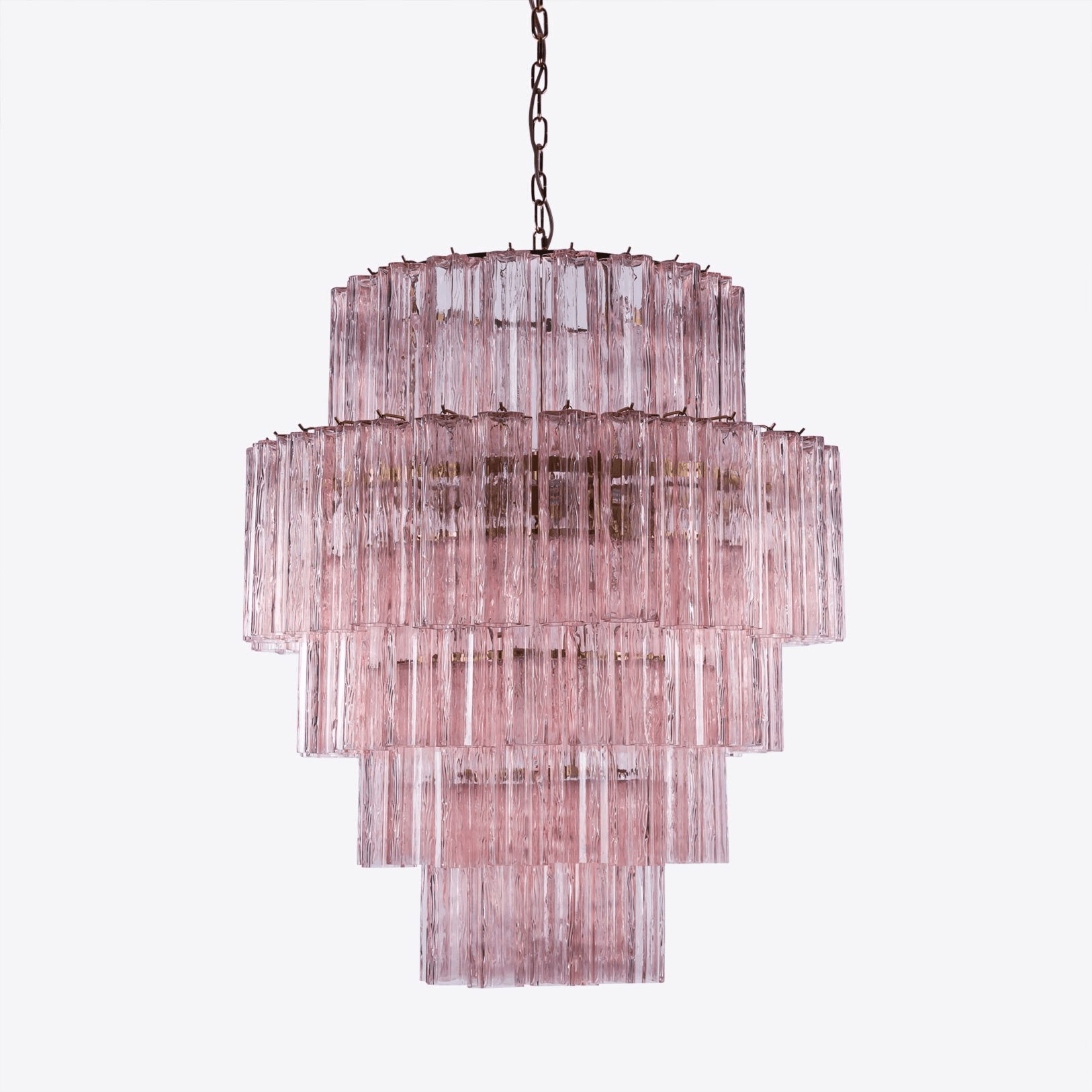 Aurora Lustre Rose Prisme Verre Superposé Élégant
