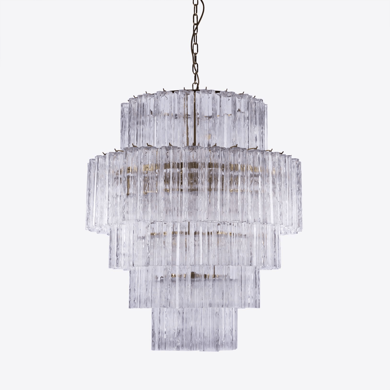 Aurora Lustre Rose Prisme Verre Superposé Élégant