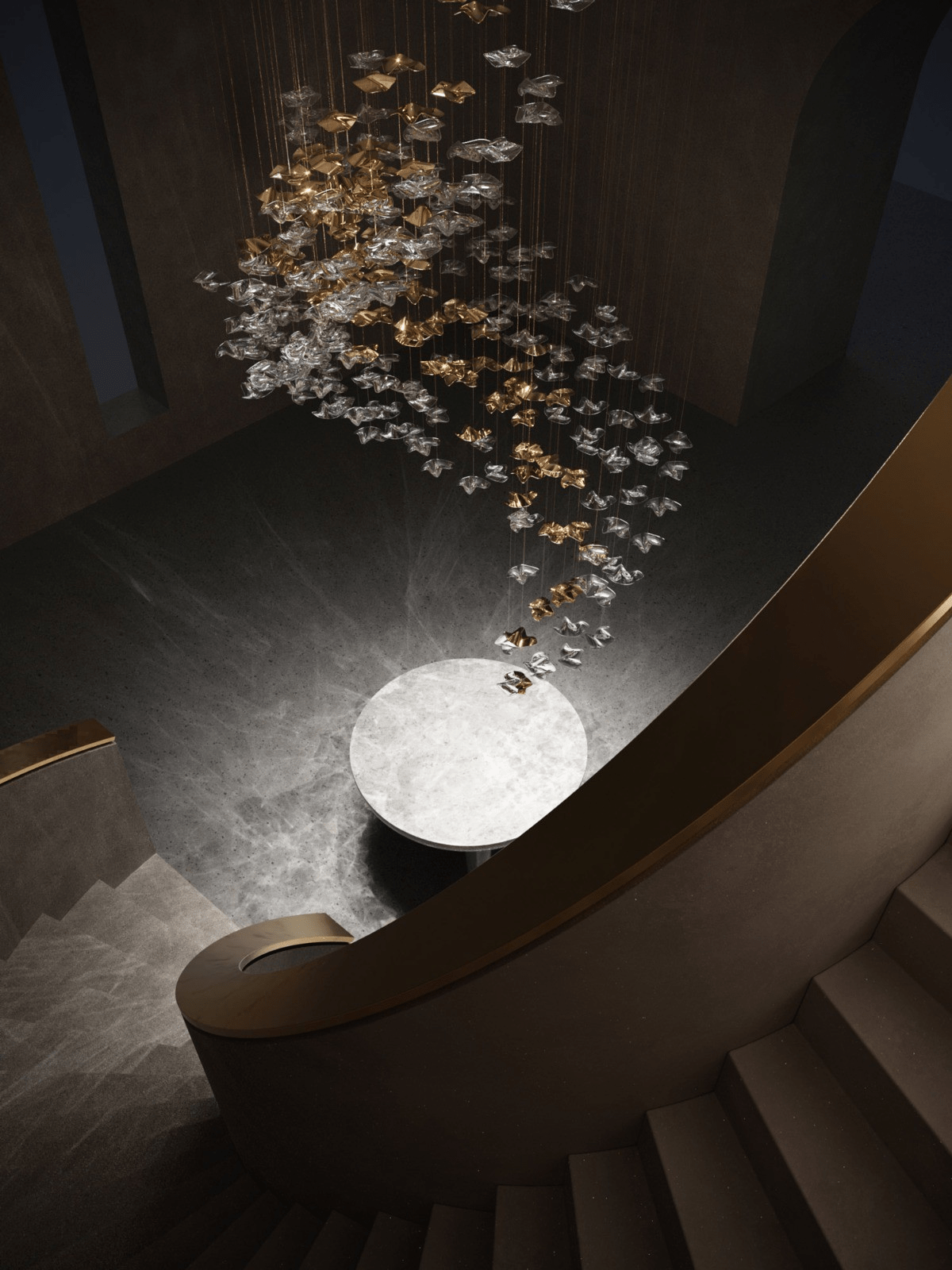 Vecarisra Suspension Lampes Art Verre Tidal Luxe