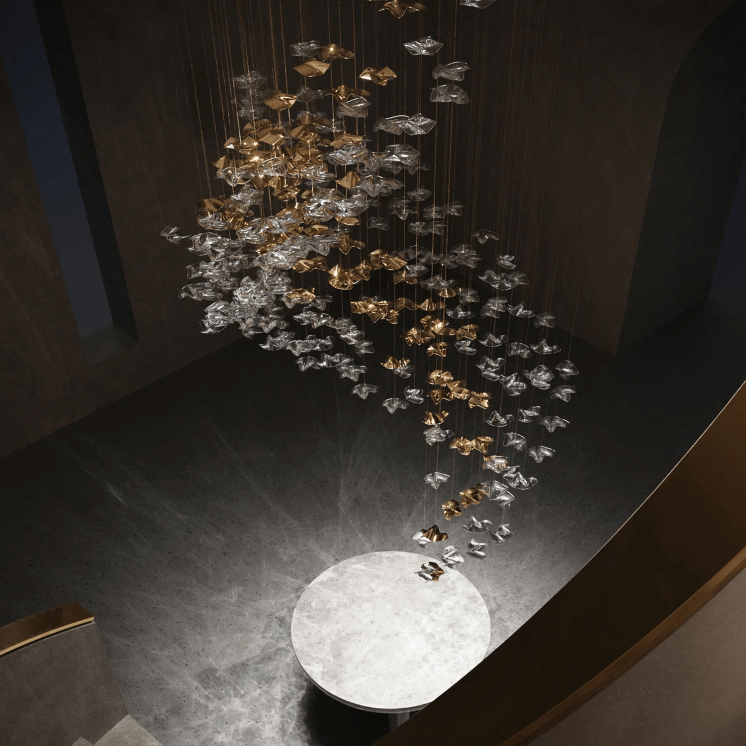Vecarisra Suspension Lampes Art Verre Tidal Luxe