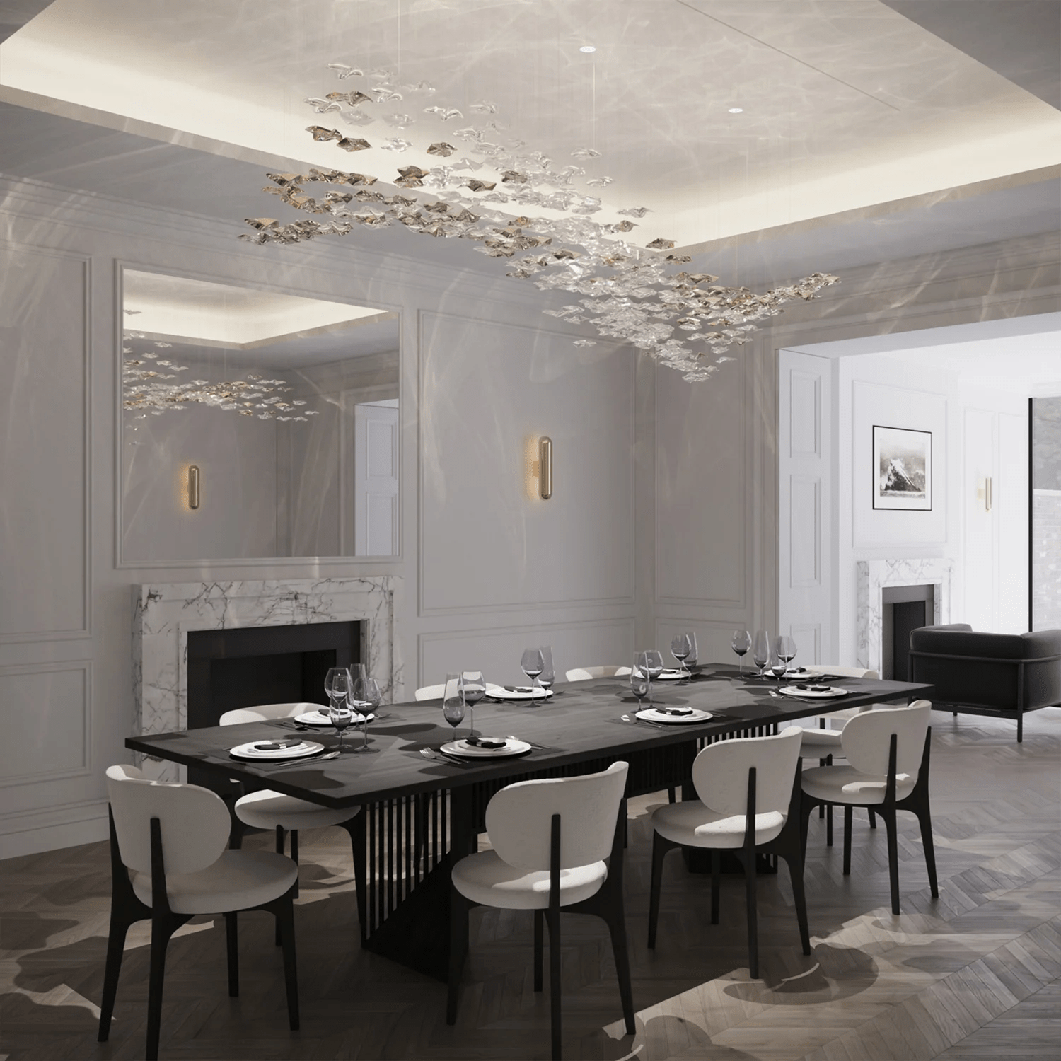 Vecarisra Suspension Lampes Art Verre Tidal Luxe