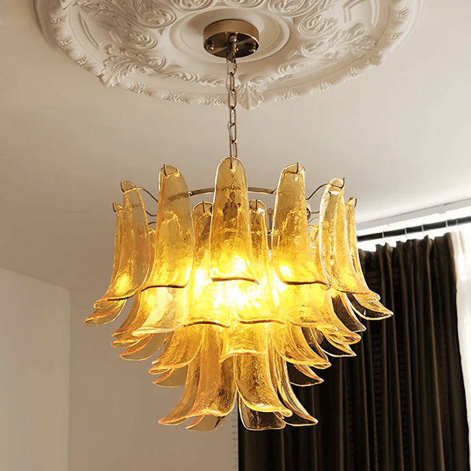Aurora Lustre Pétales en Verre de Murano Vintage