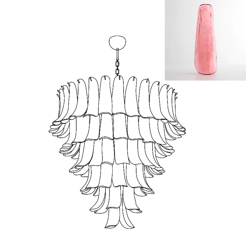 Aurora Lustre Pétales en Verre de Murano Vintage