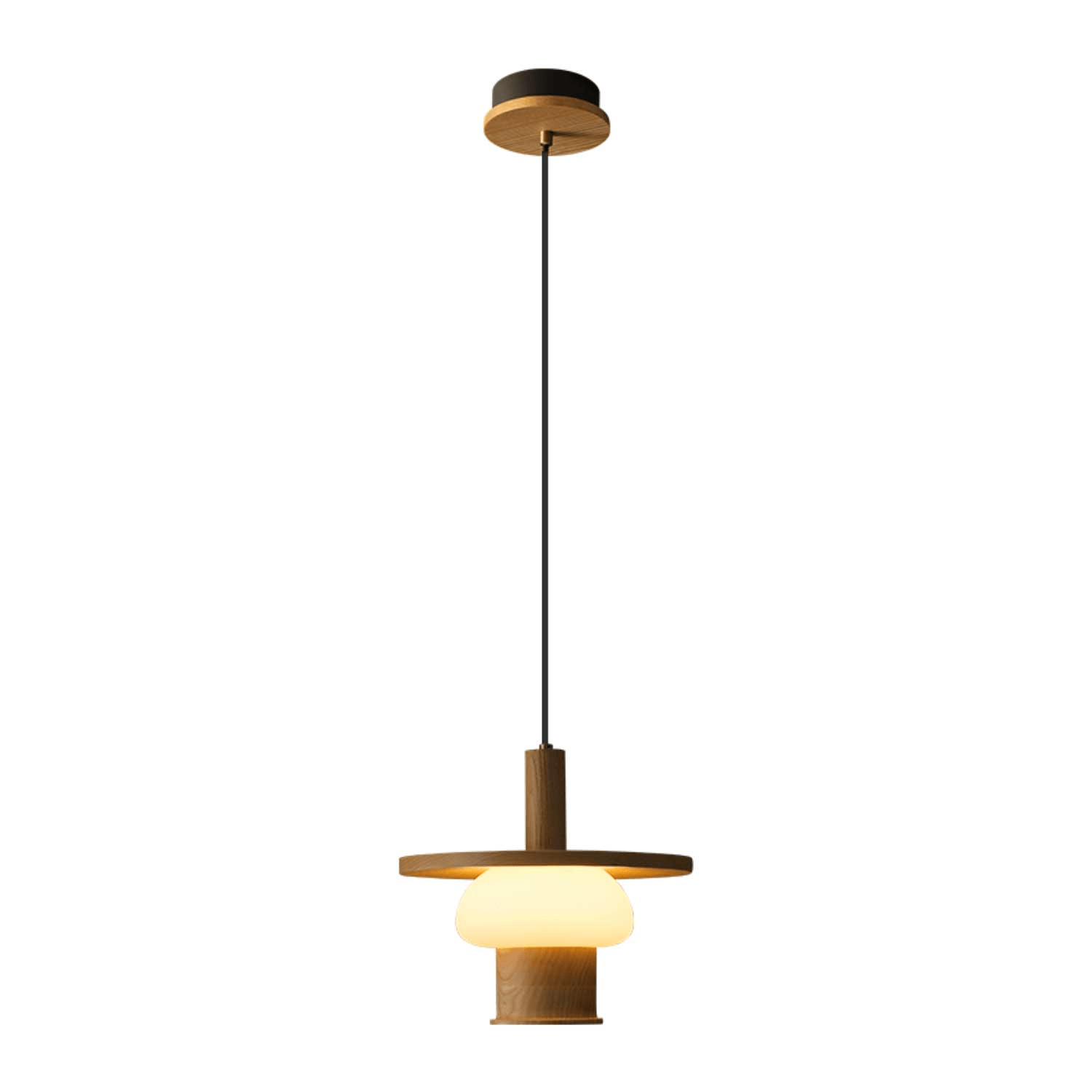 Zephaan Suspension Art Classique en Verre et Bois