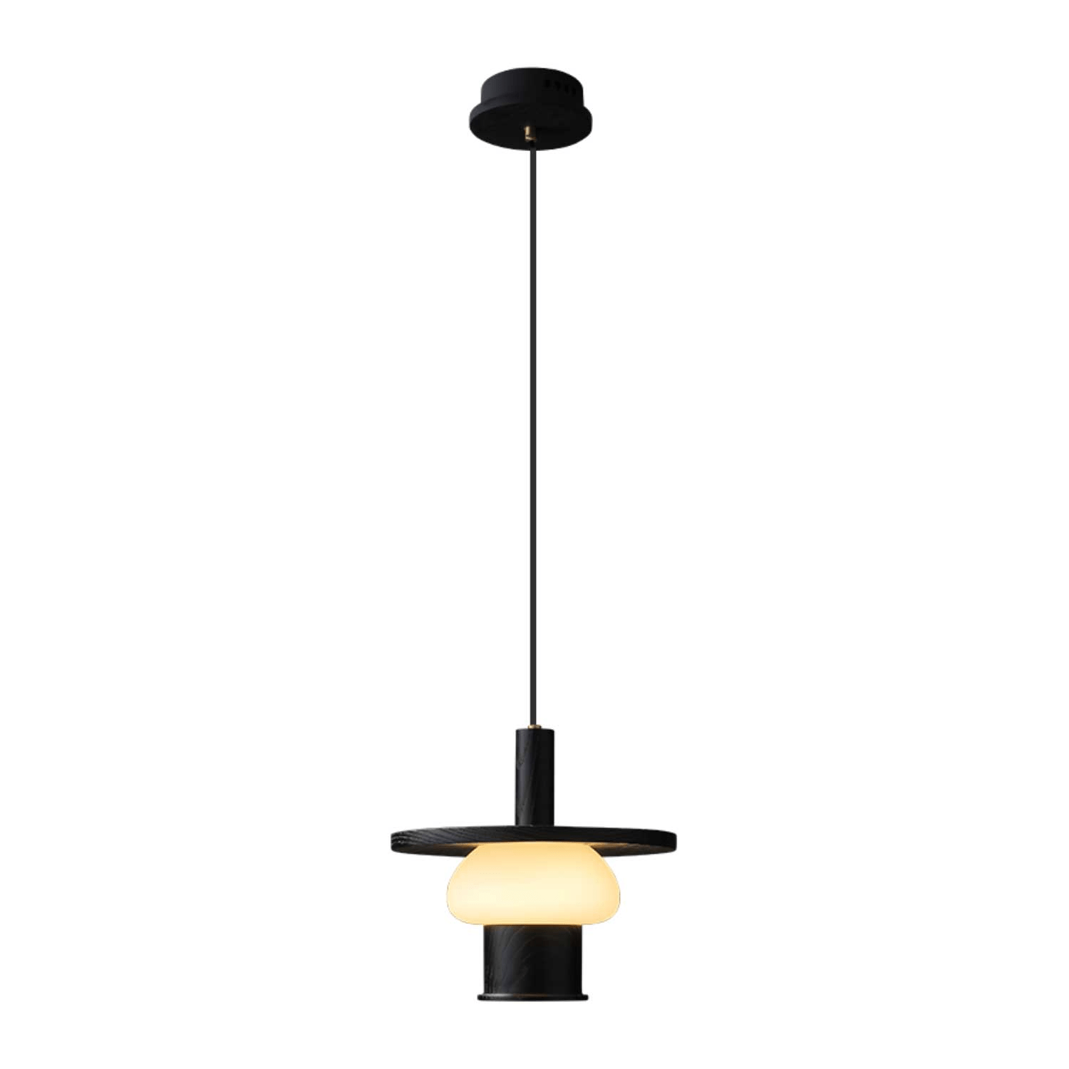 Zephaan Suspension Art Classique en Verre et Bois