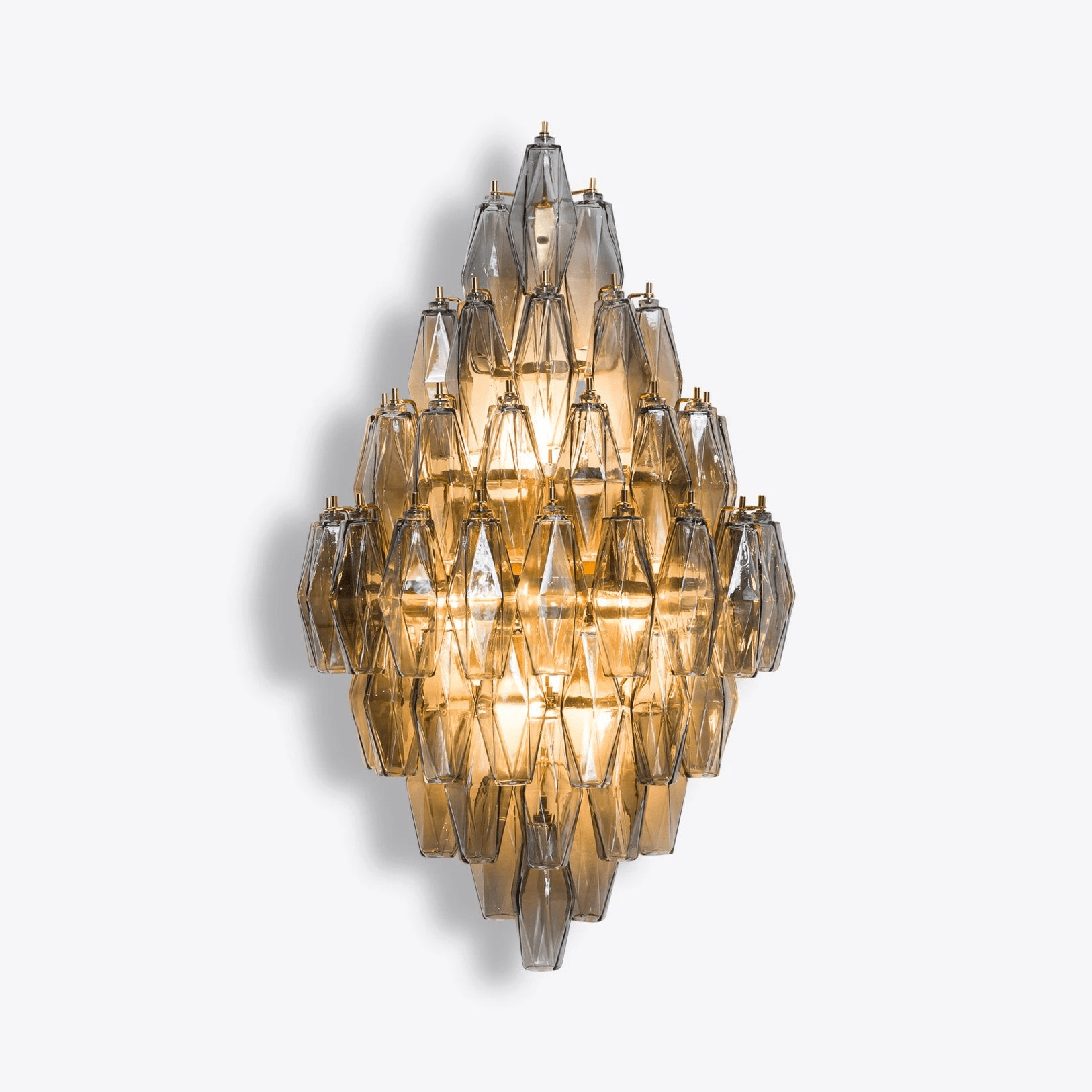 Aurora Luminaire Mural Ambre Diamant Polyèdre Vintage