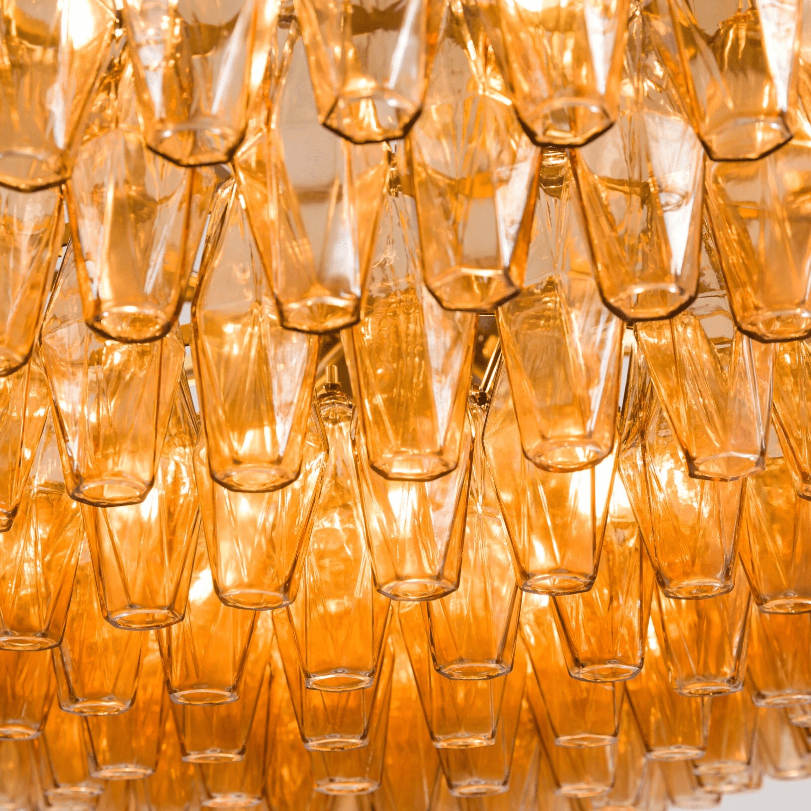 Aurora Lustre Étagé Ambre Verre