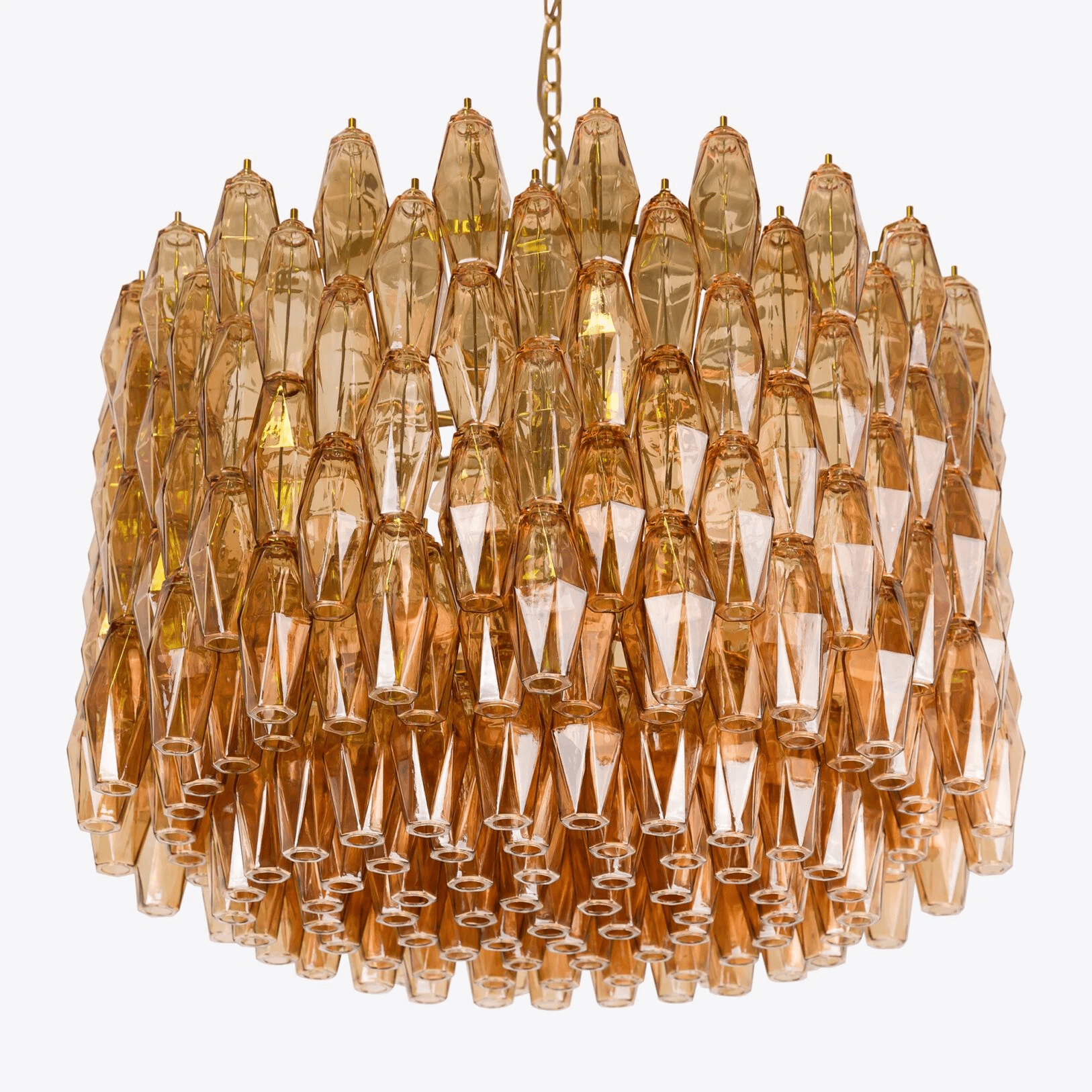 Aurora Lustre Tambour Ambre Verre