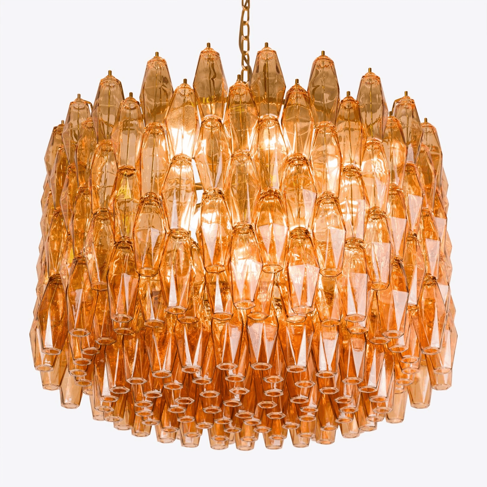 Aurora Lustre Tambour Ambre Verre