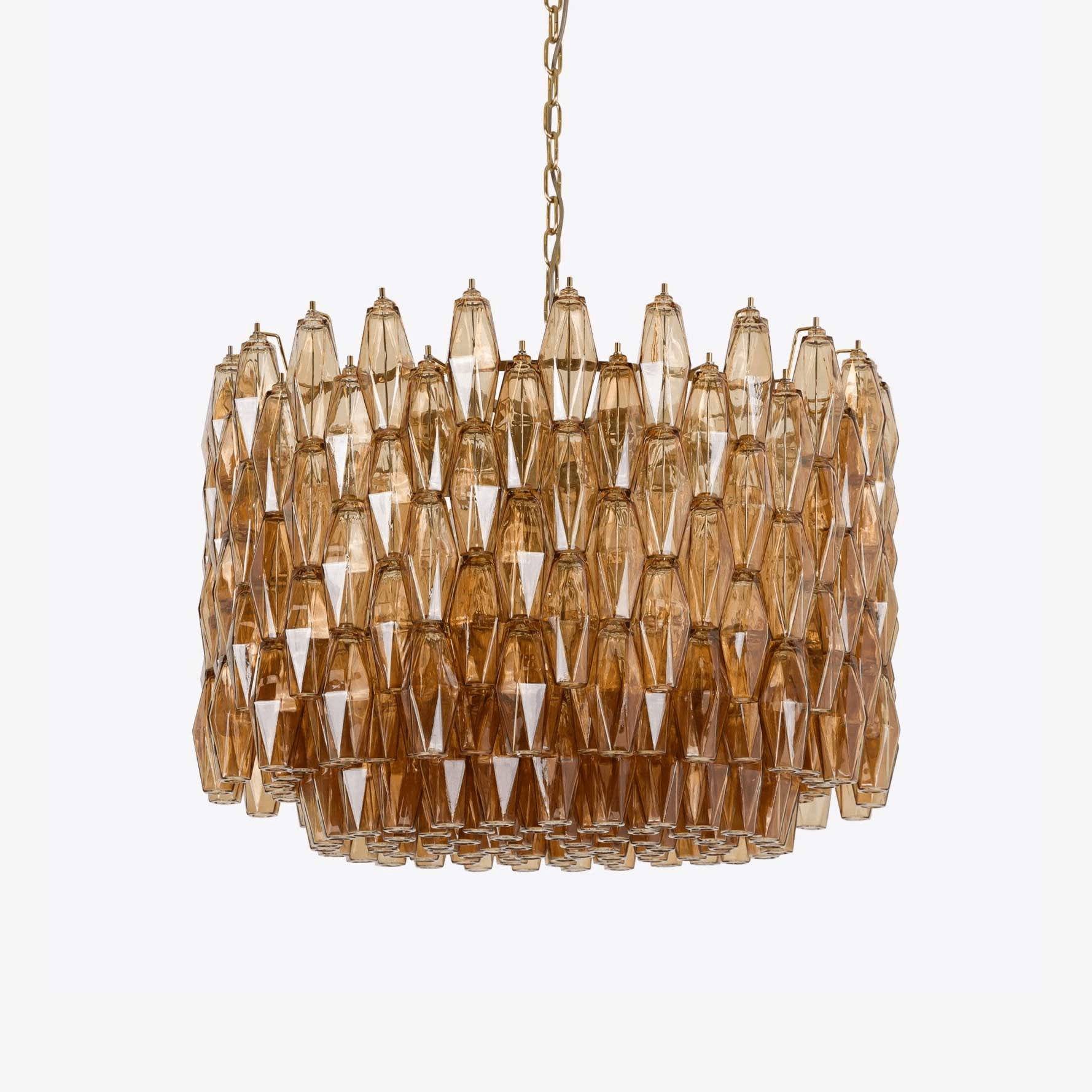 Aurora Lustre Tambour Ambre Verre