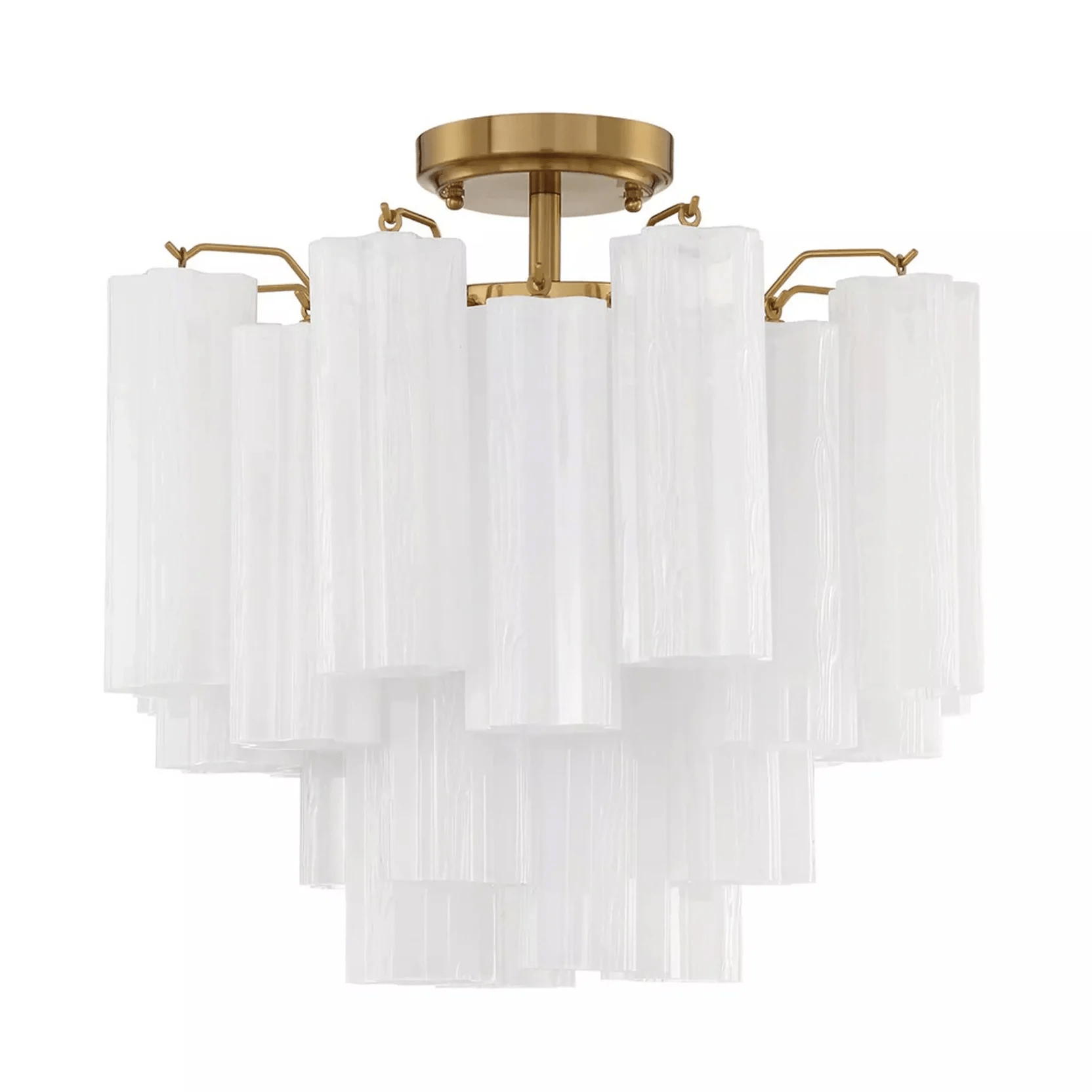 Aurora Plafonnier Transparent Murano Verre Tubulaire Soufflé-Main