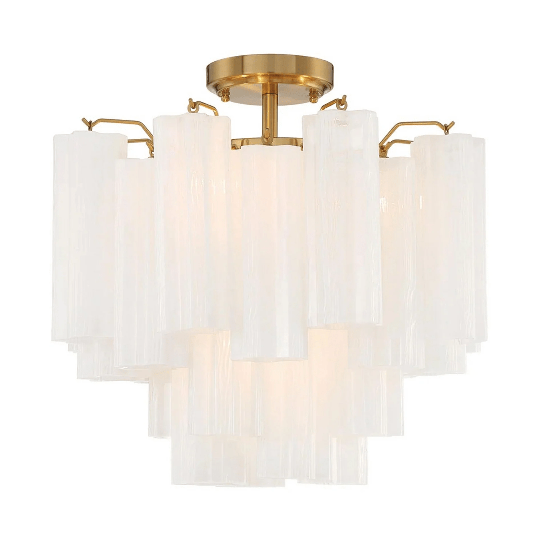 Aurora Plafonnier Transparent Murano Verre Tubulaire Soufflé-Main
