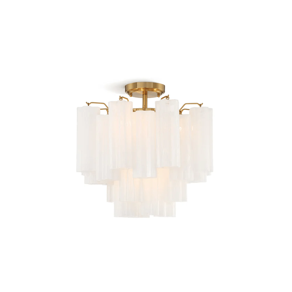 Aurora Plafonnier Transparent Murano Verre Tubulaire Soufflé-Main