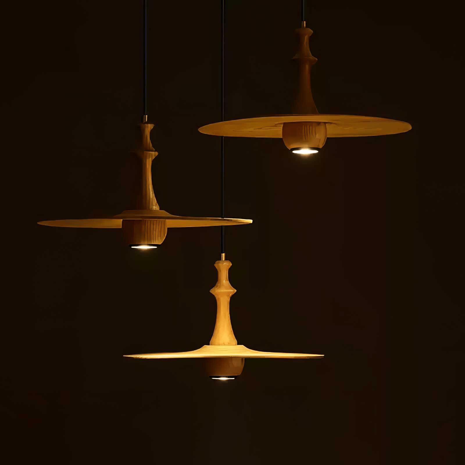 Spindle Suspension en Bois Tournante