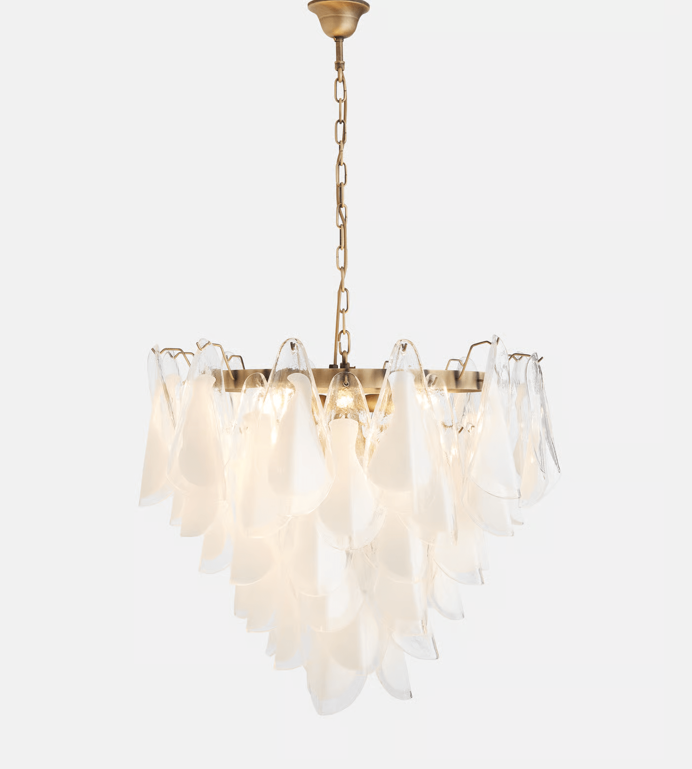Aurora Lustre Blanc Feuille Verre Superposé Moderne