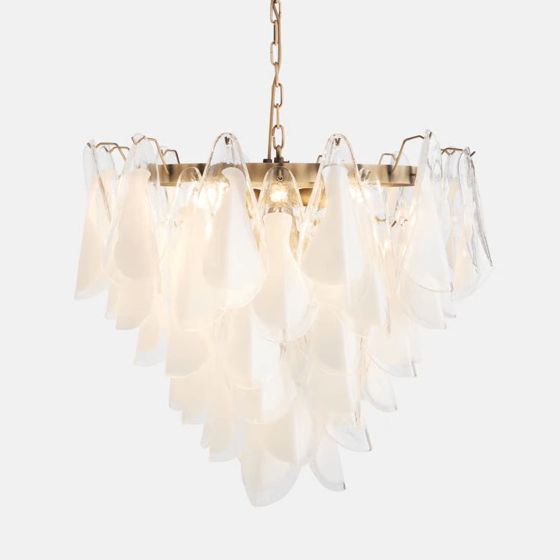 Aurora Lustre Blanc Feuille Verre Superposé Moderne