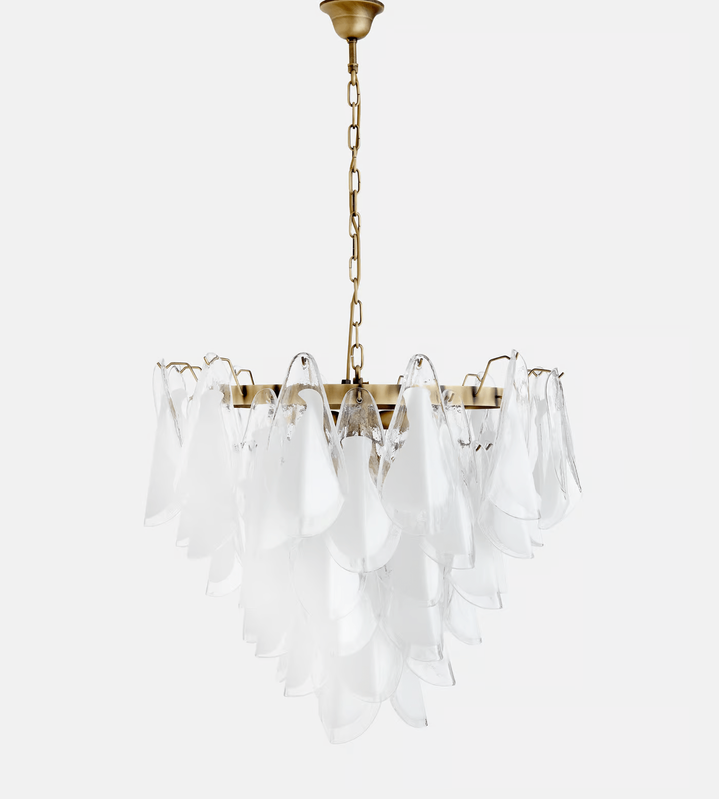 Aurora Lustre Blanc Feuille Verre Superposé Moderne