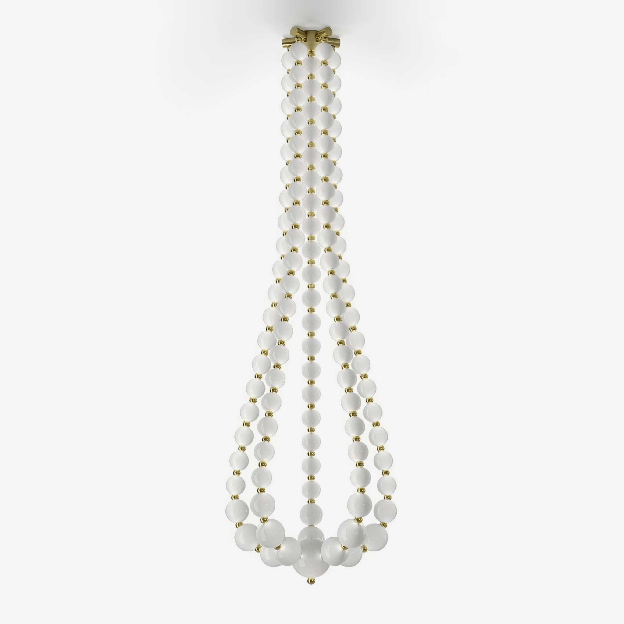 PearlCascade Lustre Perlé en Verre