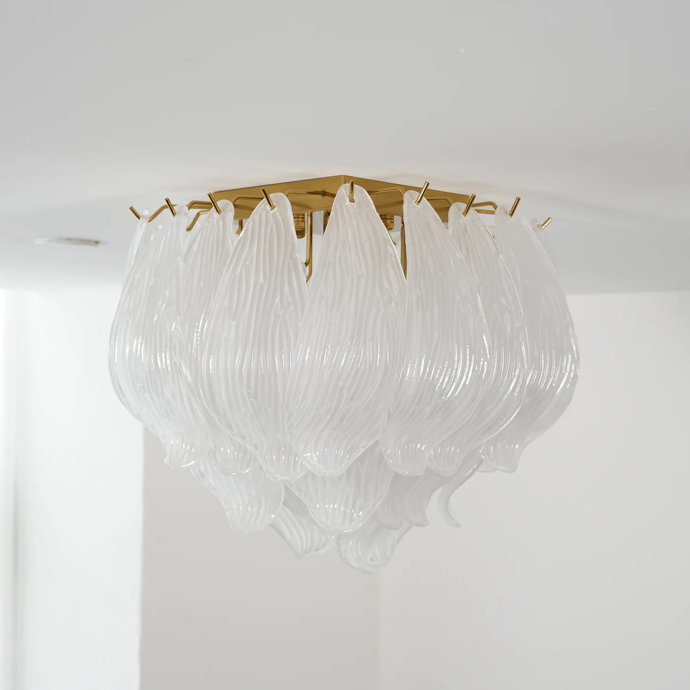Aurora Plafonnier Murano Pétale Soufflé-Main Verre Applique Plafond