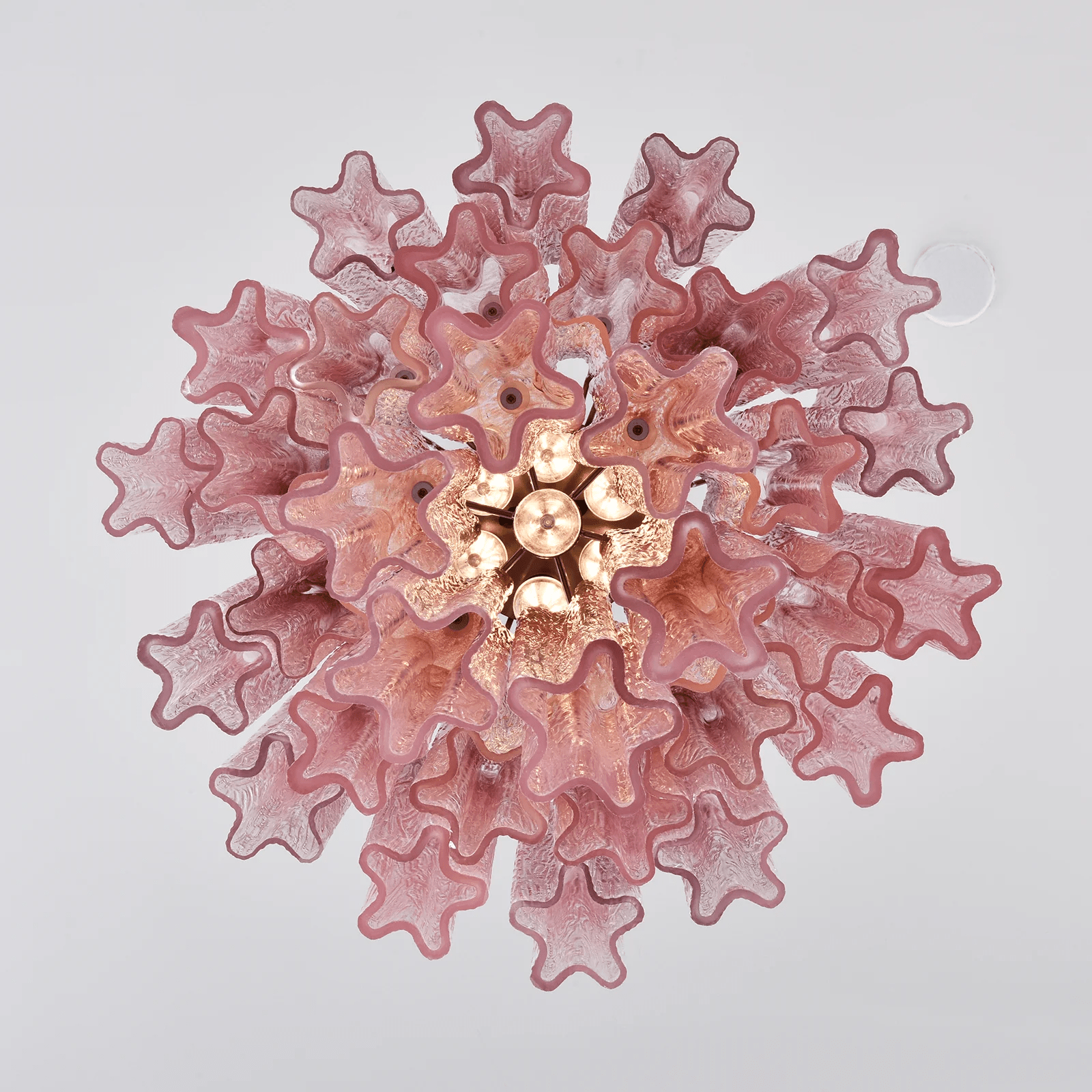 Aurora Lustre Rose Dégradé Murano Verre Étagé