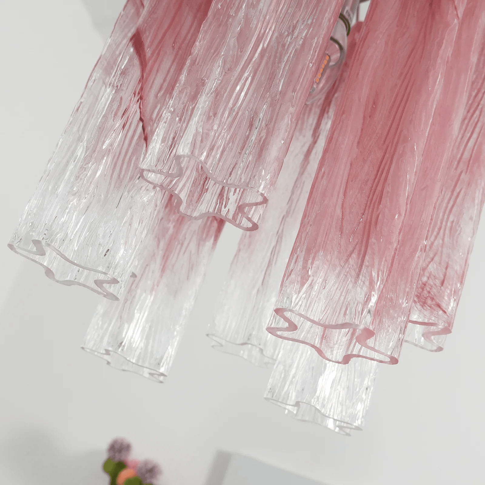 Aurora Lustre Rose Dégradé Murano Verre