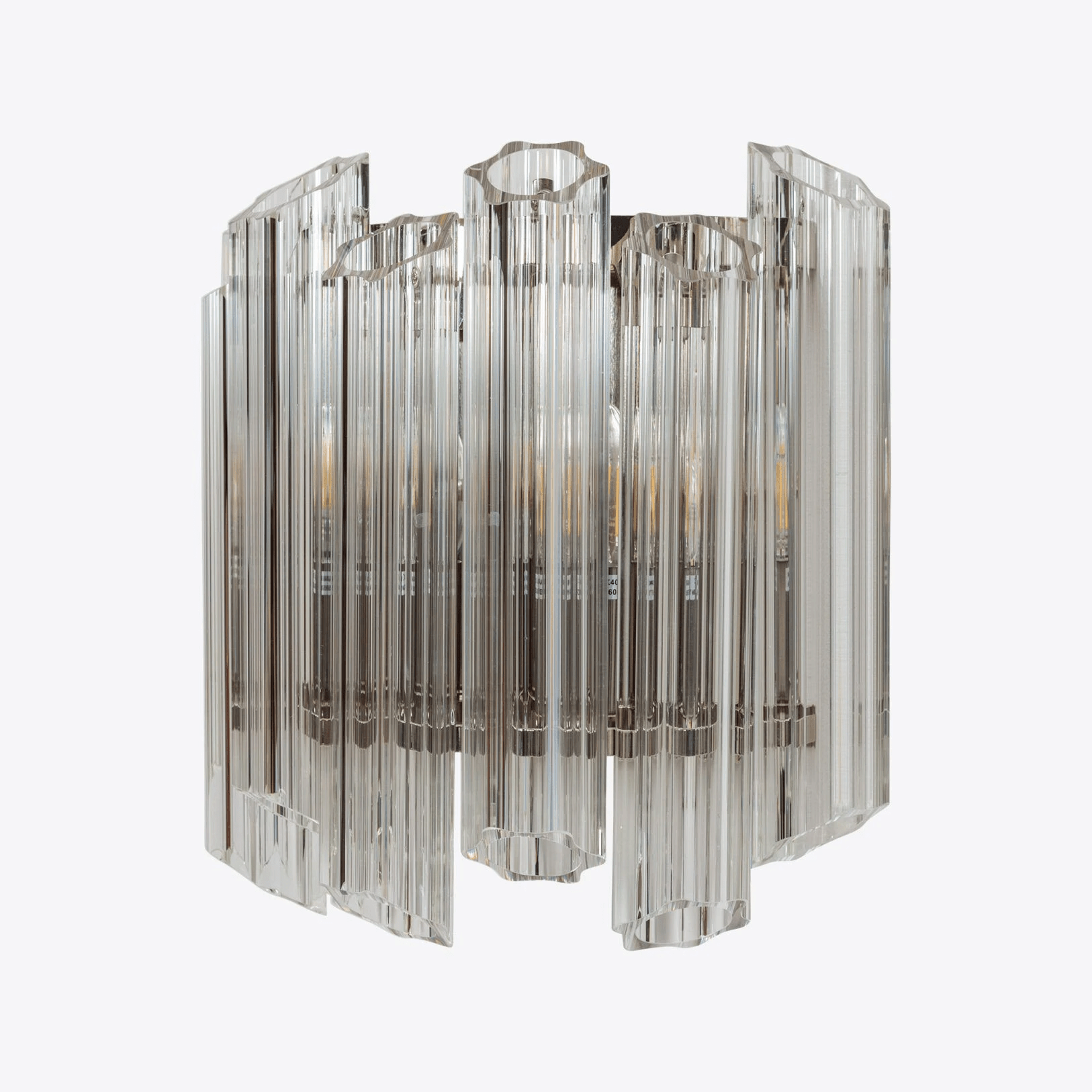 Aurora Applique Murale Transparent Murano Verre Tube Cascade