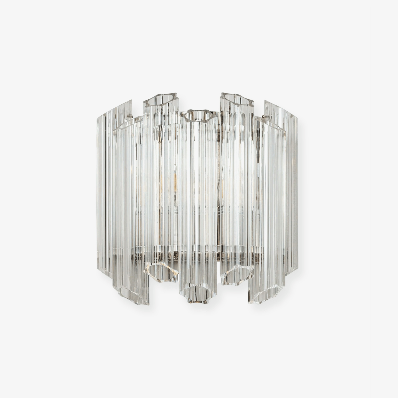 Aurora Applique Murale Transparent Murano Verre Tube Cascade