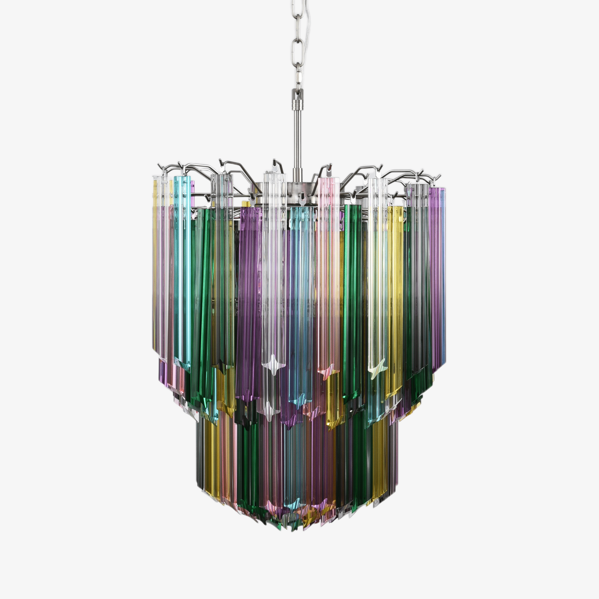 Aurora Lustre Murano Verre Coloré Prisme