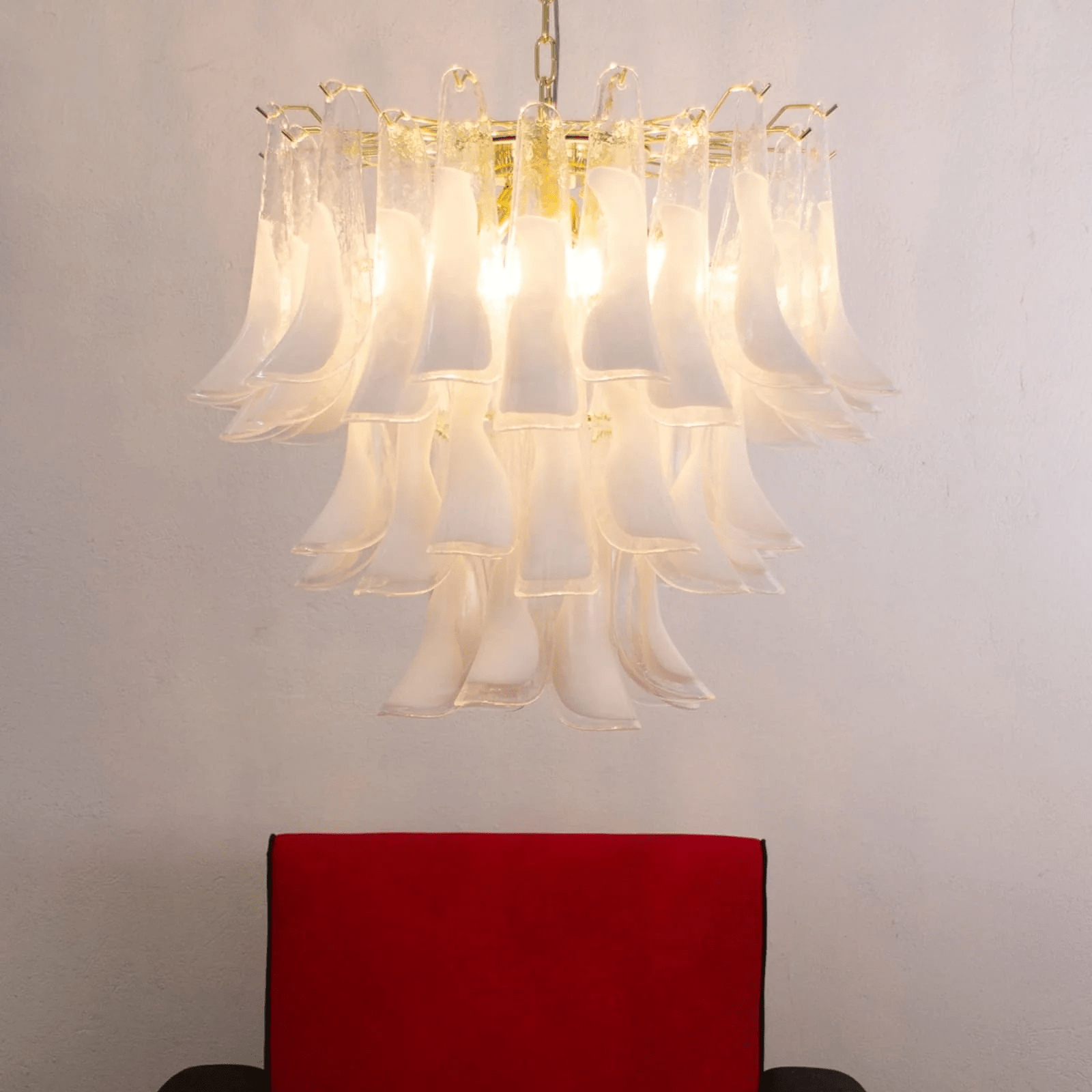 Aurora Lustre Murano Verre Étagé Italien