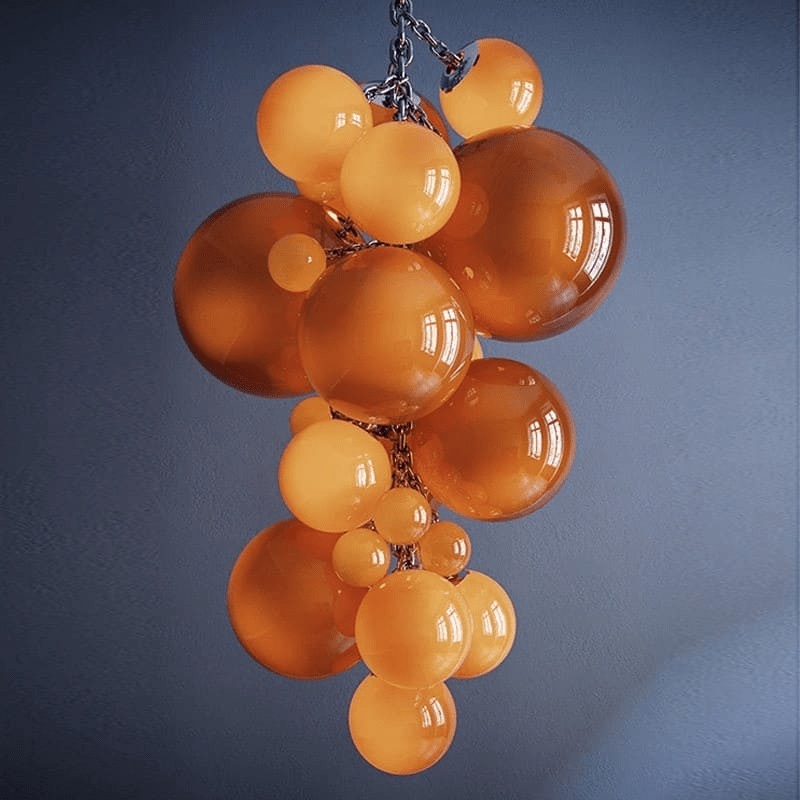 Aurora Lustre En Verre De Murano Grappes De Raisins Art Déco