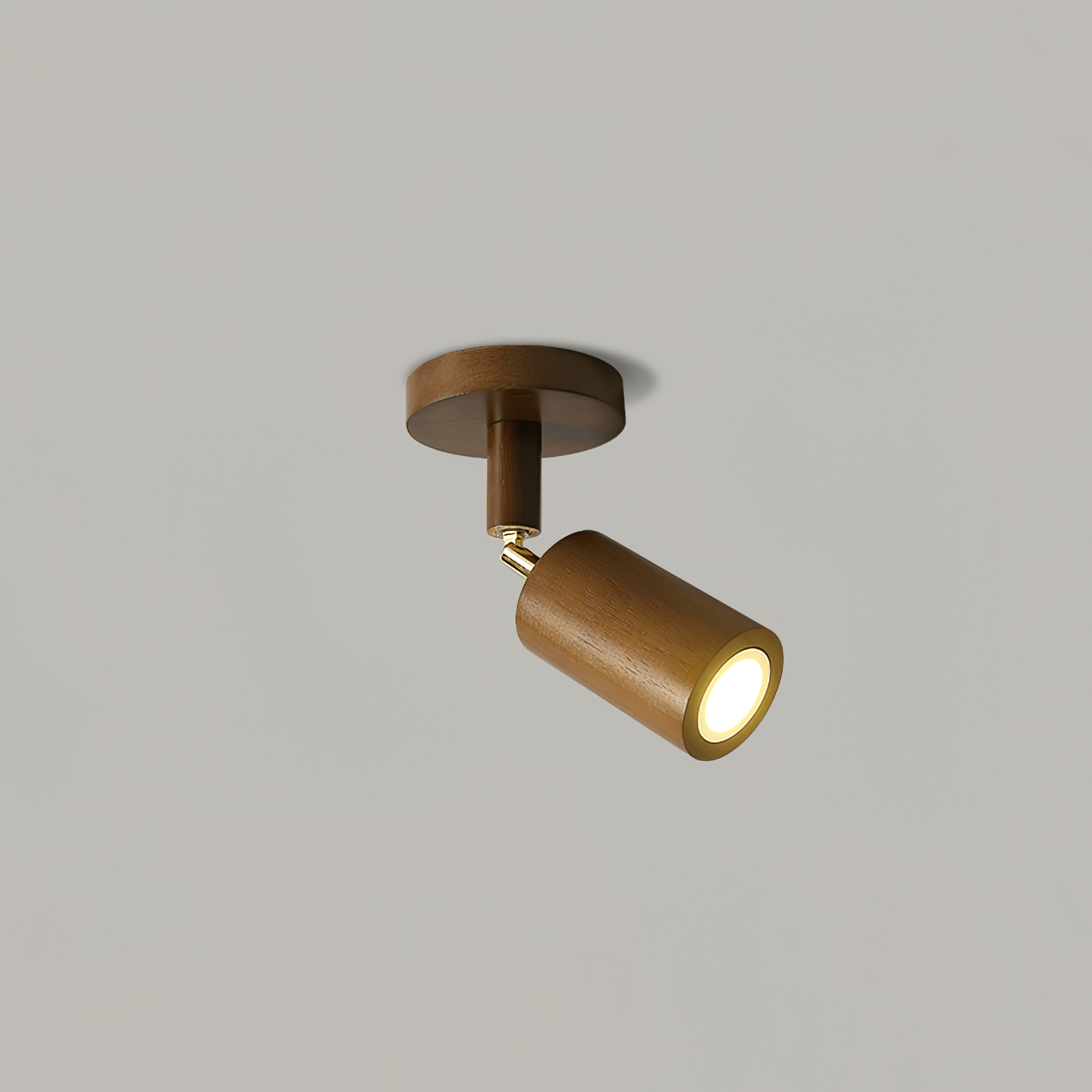 Solara Plafonnier poutre en bois naturel avec spot