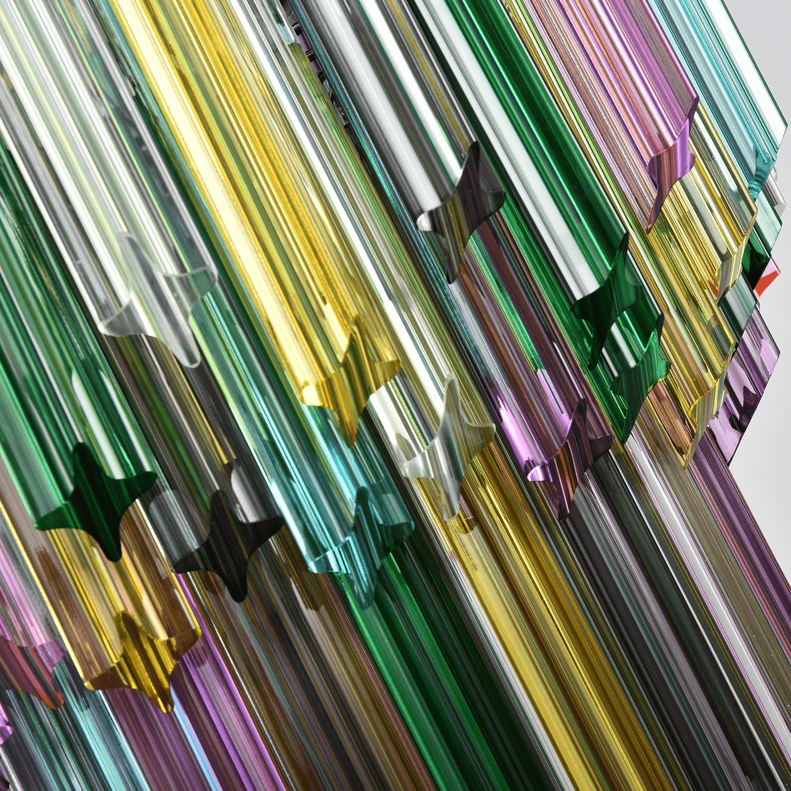 Aurora Lustre Murano Verre Coloré Prisme