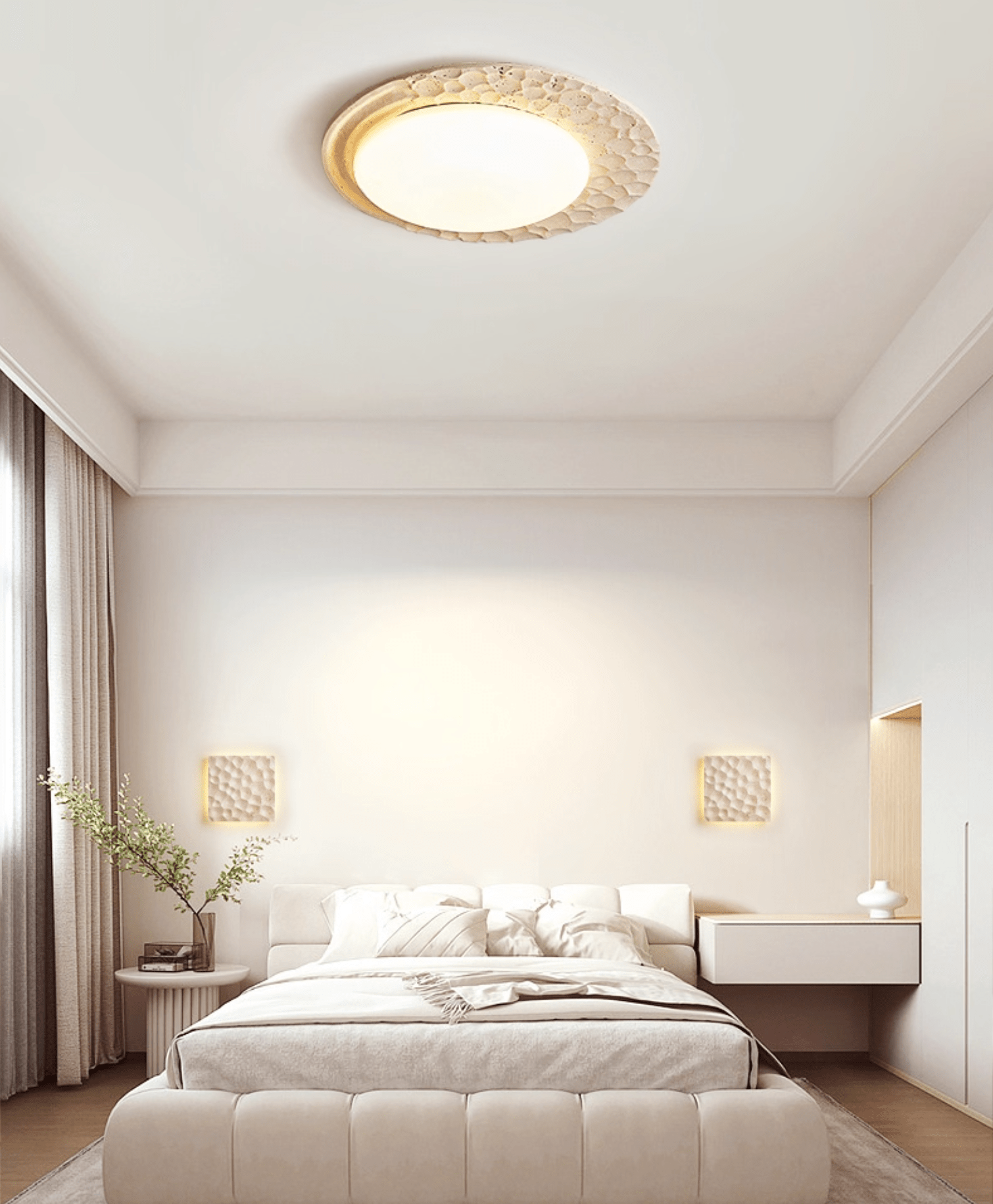 Ivsoris Lumière de Plafond Texturée en Travertin