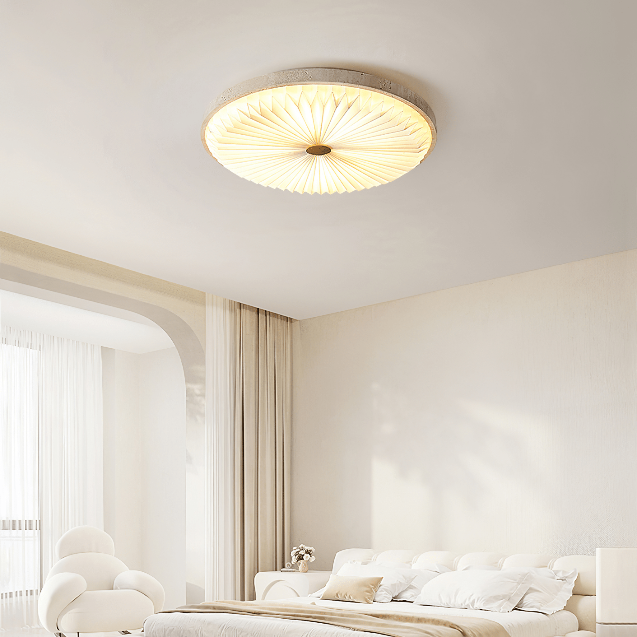 Ciloraris Lumière de Plafond Texturée en Travertin