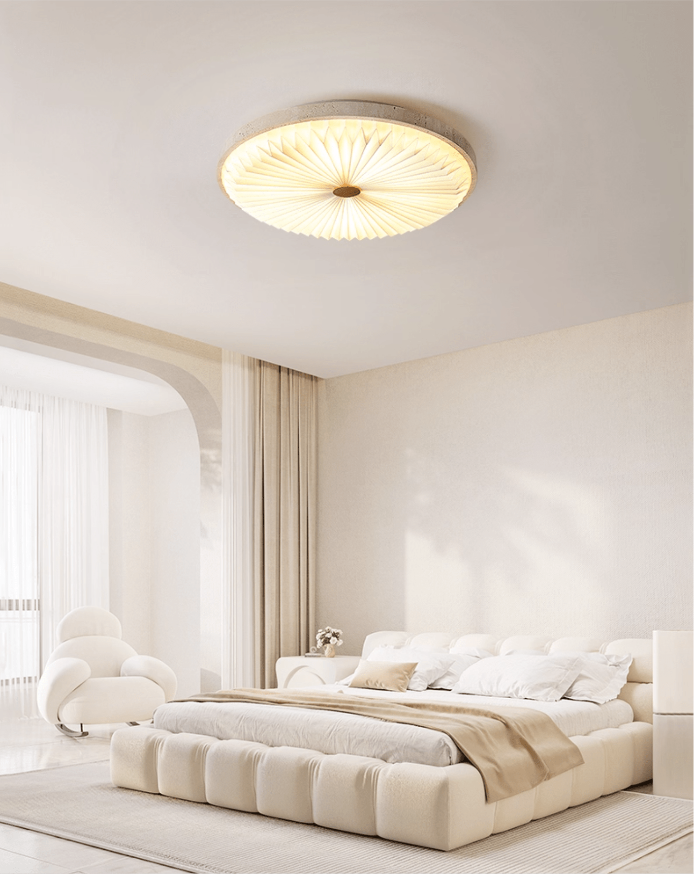 Ciloraris Lumière de Plafond Texturée en Travertin