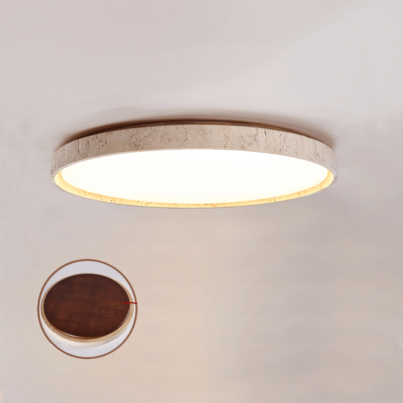 Kathy Lumière de Plafond Ronde en Travertin