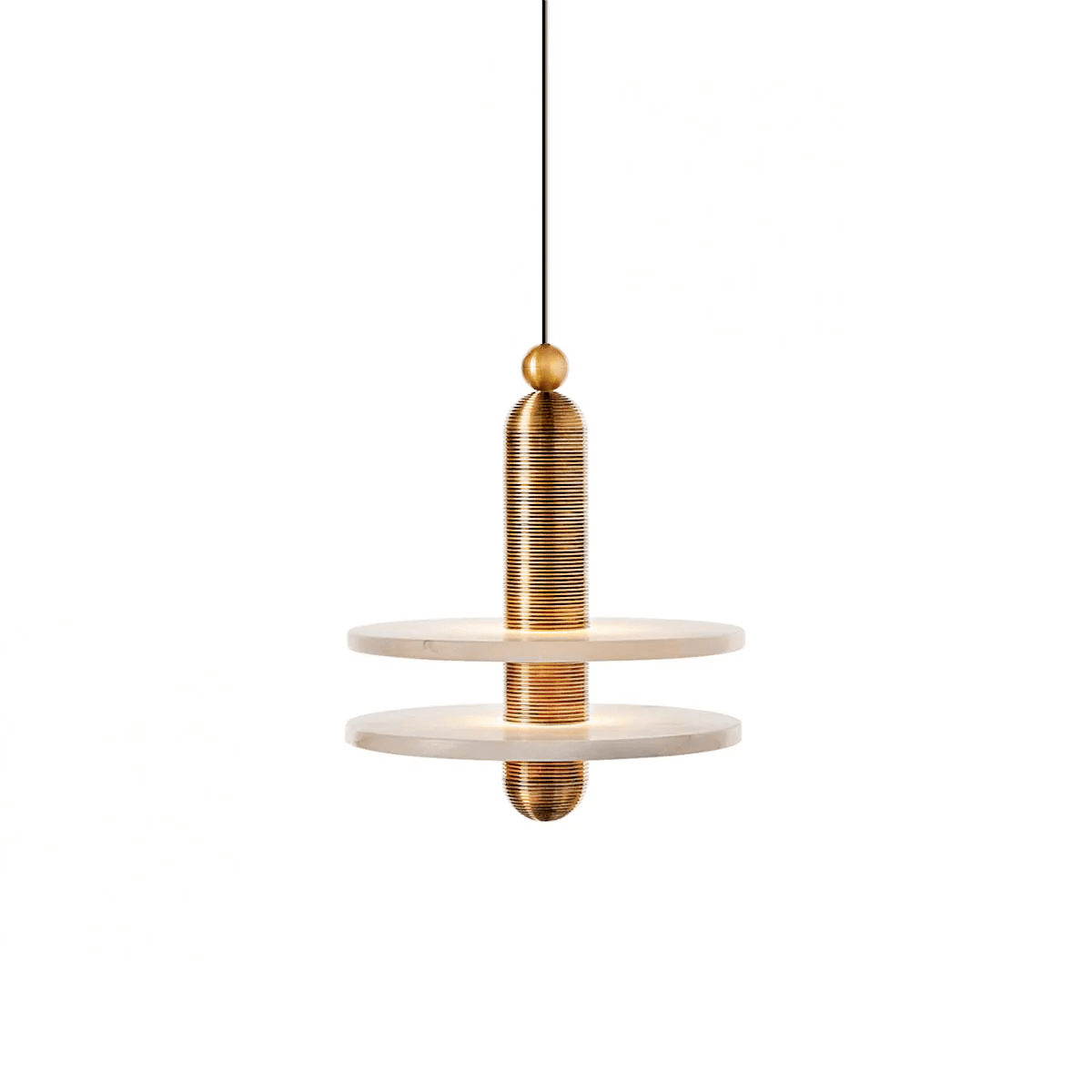 Orion Suspension Laiton Brossé Alabastre