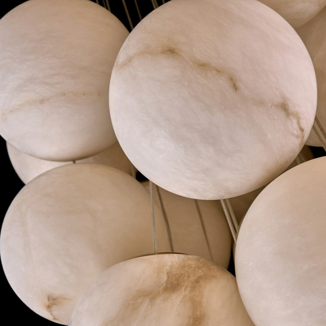 Grapha Lustre à Globes en Albâtre Cluster