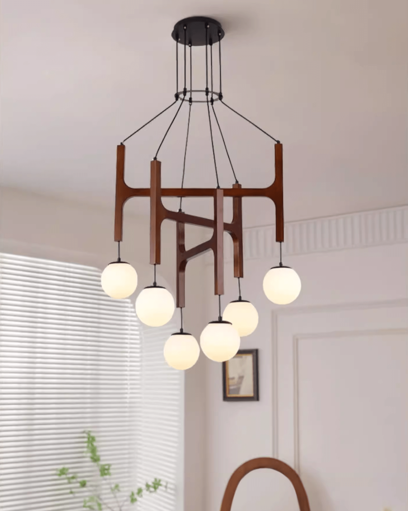 Xylocube Géométrique Bois Globe Suspension Lumière