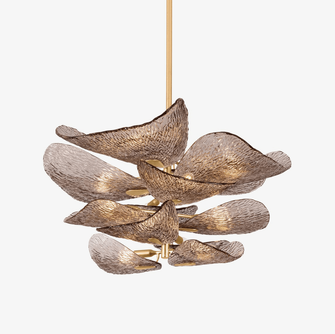 Aurora Lustre en Verre Pétale Superposé Bronze