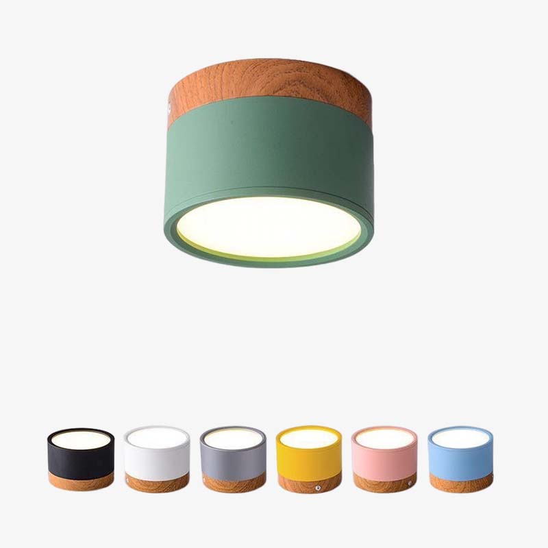 Jojo Petit Plafonnier Led Multicolor Bois Nordique. Couloir