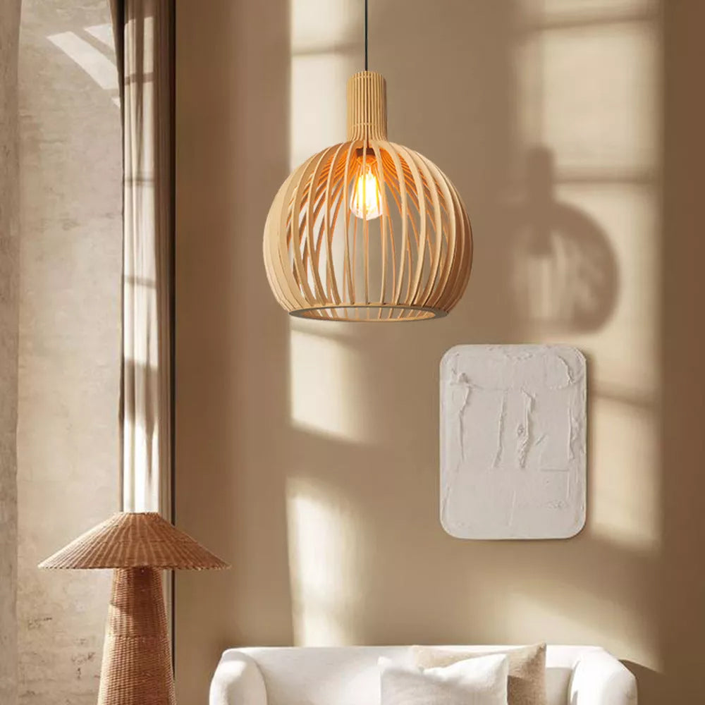 Inosa Suspension Design en Bois Sculpté Naturel Salle à Manger
