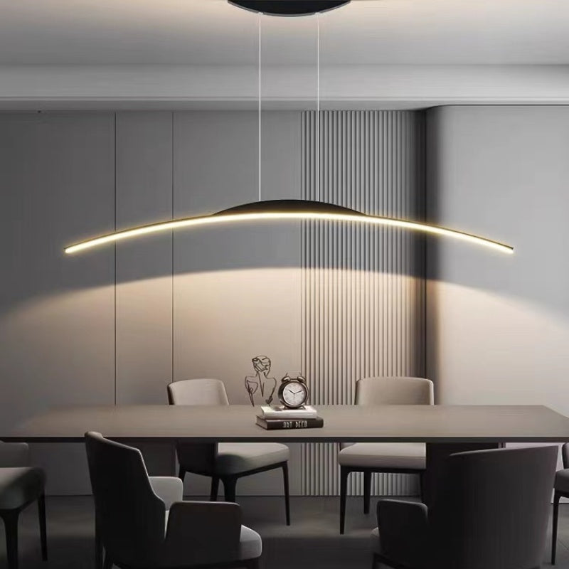 Arisha Suspension Moderne Linéaire LED Simple Nordique Noir Salon