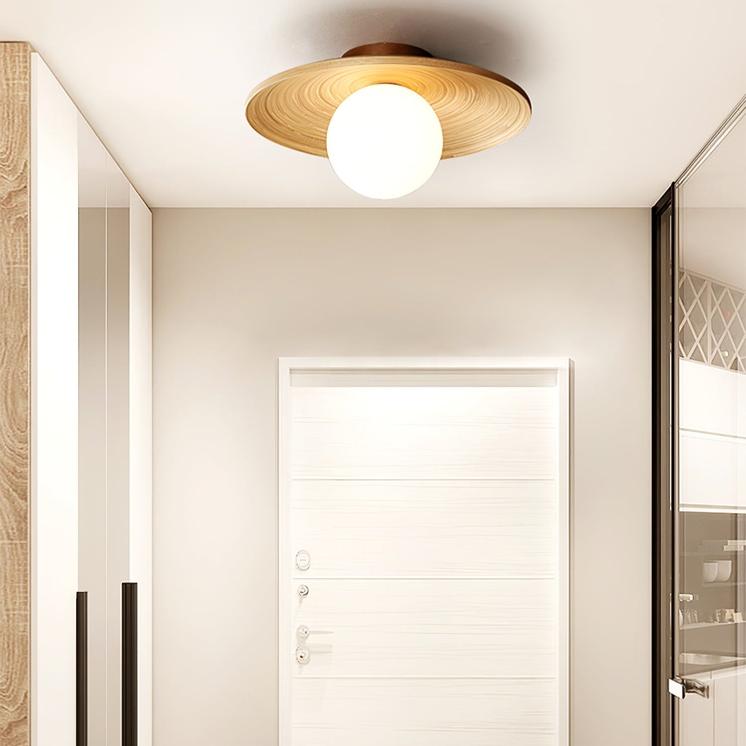 Lustra Plafonnier Soluna Bois Orbital