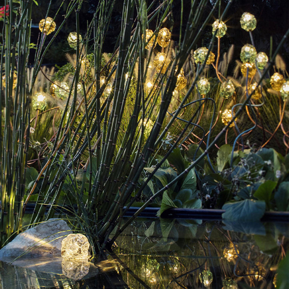 Arisha Lampe Extérieure au Sol Linéaire Simple, Métal/Verre, Or, Jardin