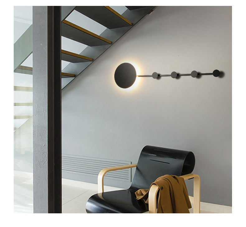 Arisha Porte-manteau Applique Murale Linéaire Moderne, Métal, Noir/Blanc, Chambre