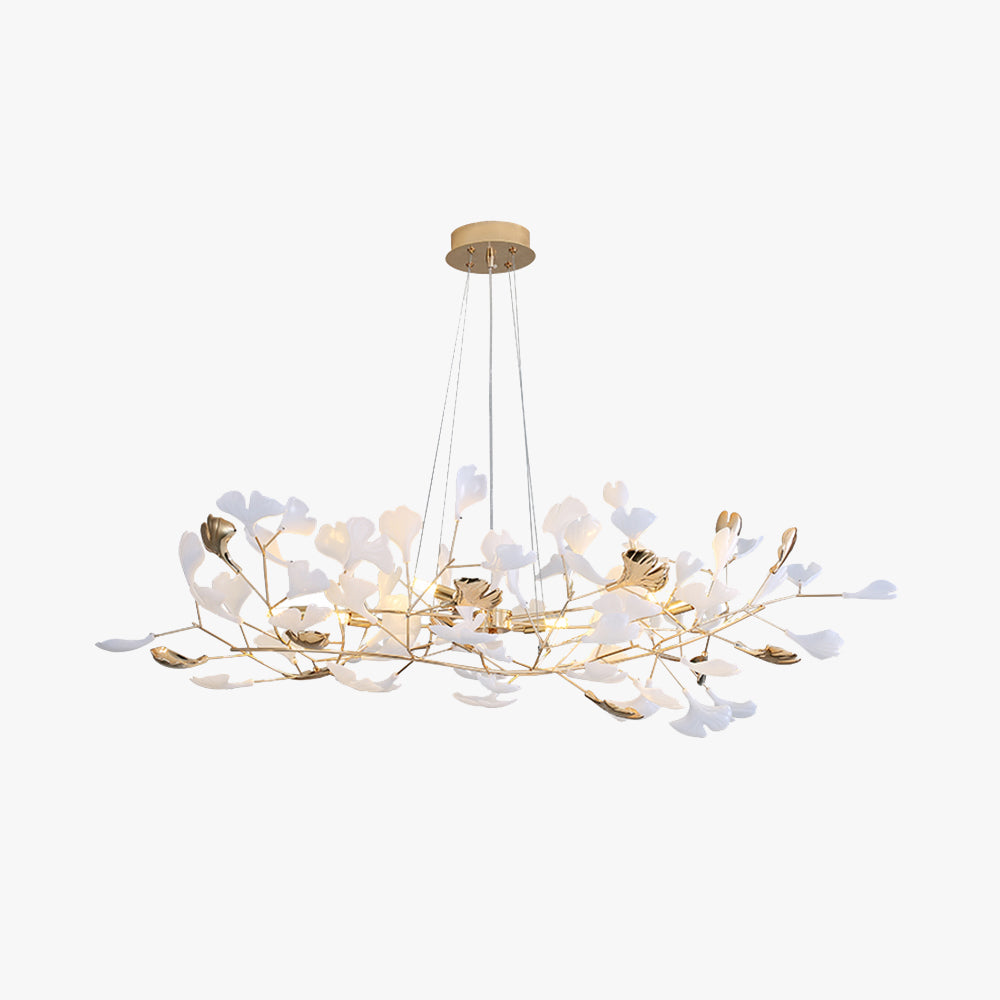 Jarn Suspension Feuille/Multi Moderne Métal/Céramique Doré/Blanc Salon