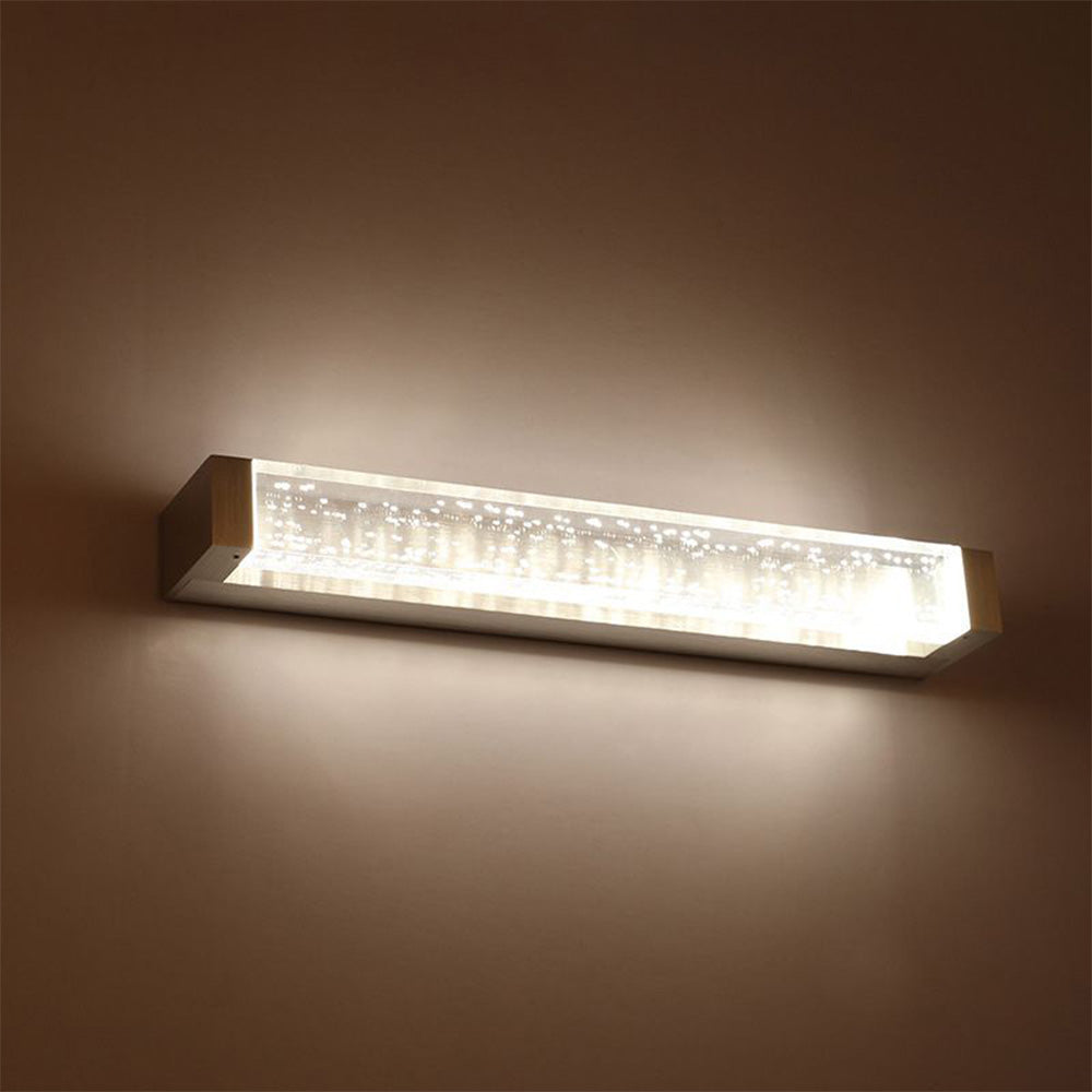 Arisha Applique Murale à Miroir Design LED Transparente Rectangulaire Moderne Métal Cristal Blanc Salle de Bain