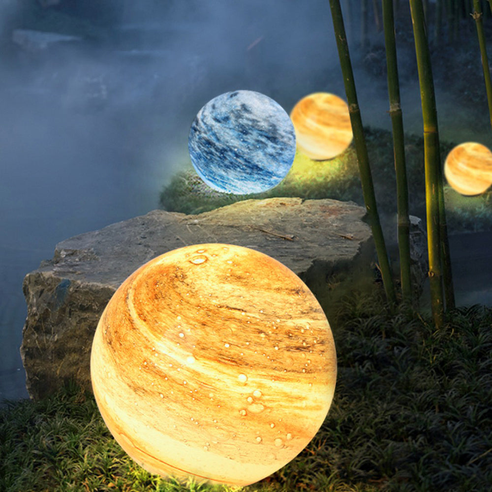 Myrah Lampadaire Boule Moderne Bleu/Curry de Lait Jardin
