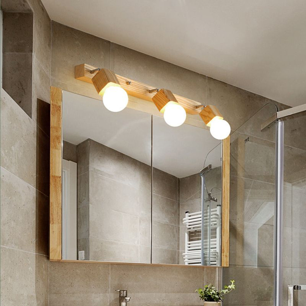 Winna Applique Murale LED Carrée Globe Réglable Naturelle Métal/Bois